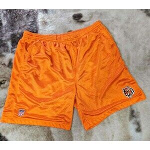 Y2K Vintage Reebok NFL Cincinnati Bengals Old Logo Orange Mesh Shorts Mens XL